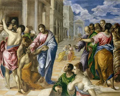 Christ Healing the Blind by Эль Греко (Доменикос Теотокопулос) — digital art print download