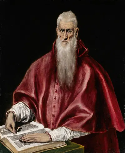 Saint Jerome as Scholar by Эль Греко (Доменикос Теотокопулос) — digital art print download