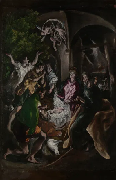 The Adoration of the Shepherds by El Greco (Domenikos Theotokopoulos) — digital art print download