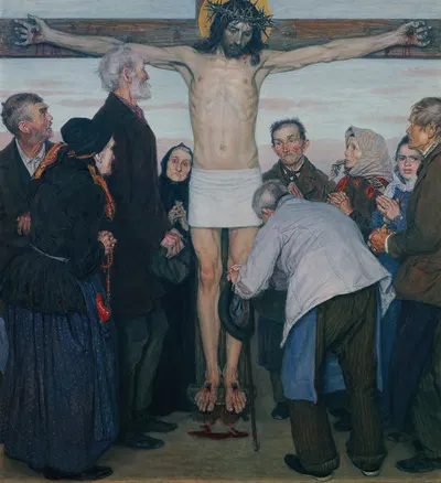 Sehet, Jesu hat die Hand Kreuzigung by Эрнст Штёр, 1914 — digital art print download