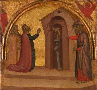 Saint John the Evangelist Causes a Pagan Temple to Collapse by Francescuccio Ghissi — digital art print download