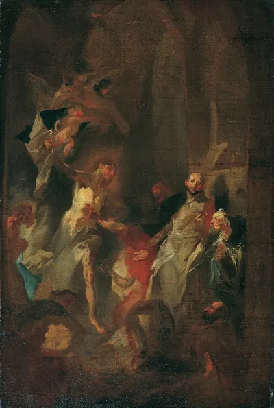 Christus erscheint dem heiligen Thomas by Франц Антон Маульберц, 1764 — digital art print download
