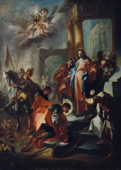 Christus und der Hauptmann von Kapernaum by Франц Антон Маульберц, 1750-1755 — digital art print download