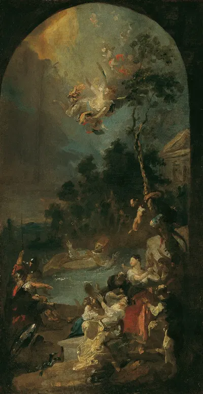 Das Martyrium des heiligen Quirinus by Франц Антон Маульберц, 1791 — digital art print download