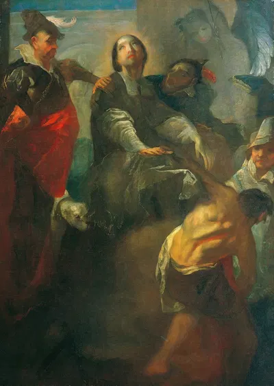 Die Gefangennahme des heiligen Johannes von Nepomuk by Франц Антон Маульберц, 1765-1766 — digital art print download