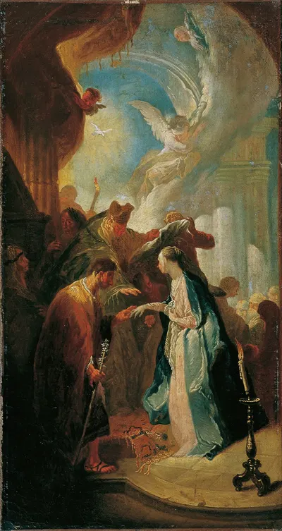 Die Vermählung Mariens by Франц Антон Маульберц, 1755 — digital art print download