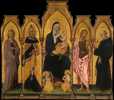 Madonna and Child with Saints by Giovanni di Paolo, 1454 — digital art print download