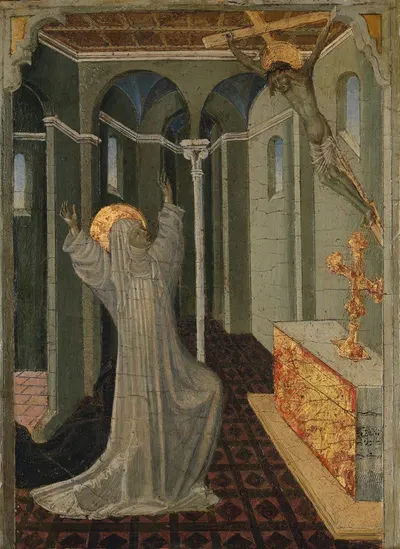 Saint Catherine of Siena Receiving the Stigmata by Giovanni di Paolo — digital art print download