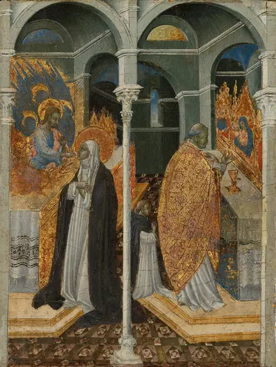 The Miraculous Communion of Saint Catherine of Siena by Giovanni di Paolo — digital art print download