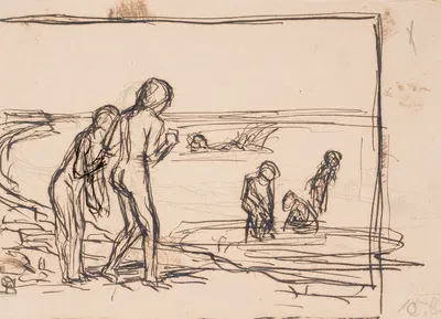Badende børn på stranden by Фриц Сиберг, 1903 - 1906 — digital art print download
