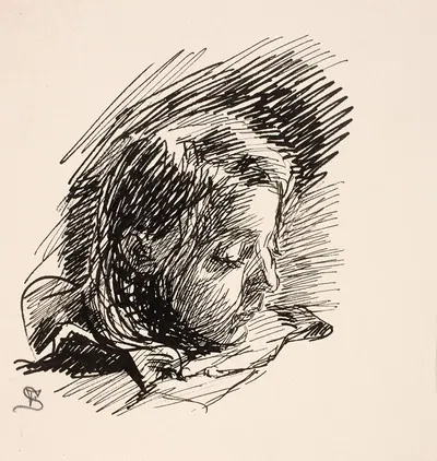 Hoved af kunstnerens datter Clara (Nolle) by Фриц Сиберг, 1908 - 1909 — digital art print download