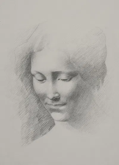 Kvindehoved by Гад Фредерик Клемент, 1866 – 1932 — digital art print download