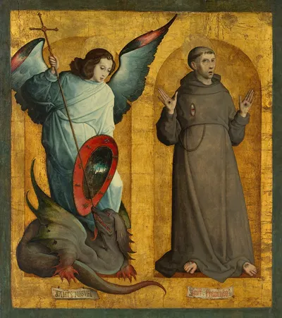 Saints Michael and Francis by Хуан де Фландес — digital art print download