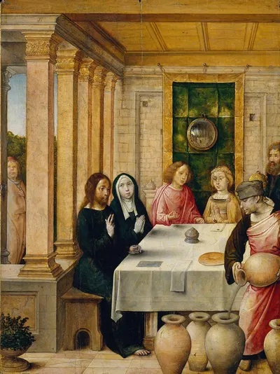 The Marriage Feast at Cana by Хуан де Фландес — digital art print download