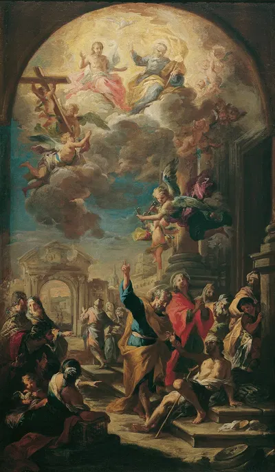 Die Apostel Petrus und Johannes heilen einen by Martino Altomonte, 1731 — digital art print download