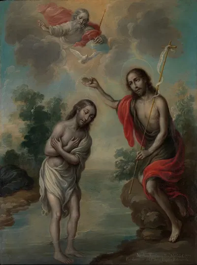 The Baptism of Christ by Nicolás Enríquez, 1773 — digital art print download