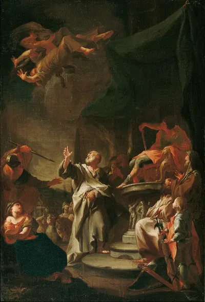 Der Sturz des Magiers Simon by Paul Troger, 1743 — digital art print download