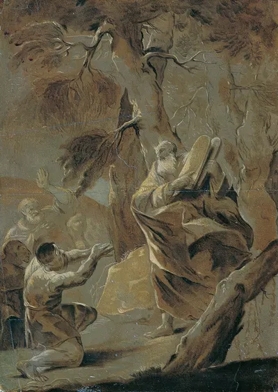 Moses bringt das Gesetz vom Berge Sinai by Paul Troger, 1750 — digital art print download