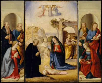 The Nativity with Saints by Ридольфо Гирландайо — digital art print download