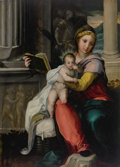 Madonna and Child with a book by Alonso Berruguete — digital art print download