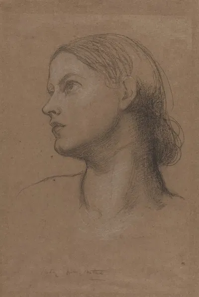 Head of a Young Woman by Джордж Фредерик Уоттс — digital art print download