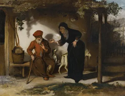 Tobit And His Wife Anna With A Goat by Барент Фабрициус, 1667 — digital art print download