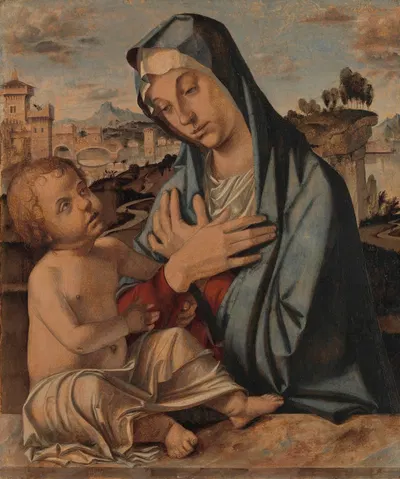 Madonna Adoring the Child by Bartolomeo Montagna — digital art print download