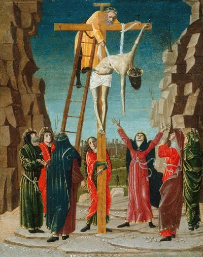 The Descent from the Cross by Bernardino Butinone, c. 1485 — digital art print download