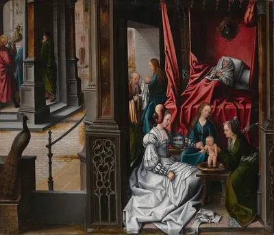 The Birth and Naming of Saint John the Baptist by Бернард ван Орлей — digital art print download