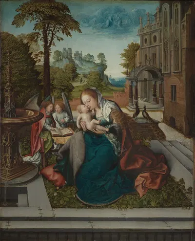 Virgin and Child with Angels by Бернард ван Орлей — digital art print download