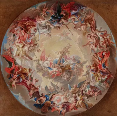 Glorification of the Cross by Карло Карлоне, 1718 — digital art print download