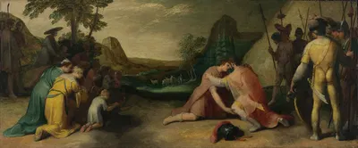 Meeting of Jacob and Esau by Cornelis Cornelisz Van Haarlem, 1594 — digital art print download