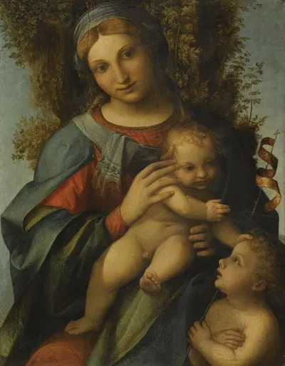 Madonna and Child with the Infant Saint John the Baptist by Корреджо — digital art print download