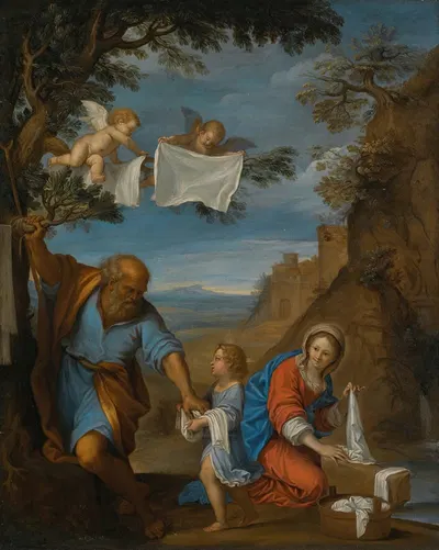 The Holy Family In A Landscape by Francesco Albani — digital art print download