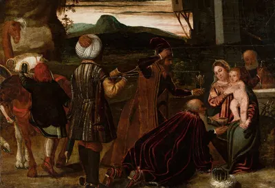 Adoration of the Magi by Francesco Bassano the Elder — digital art print download