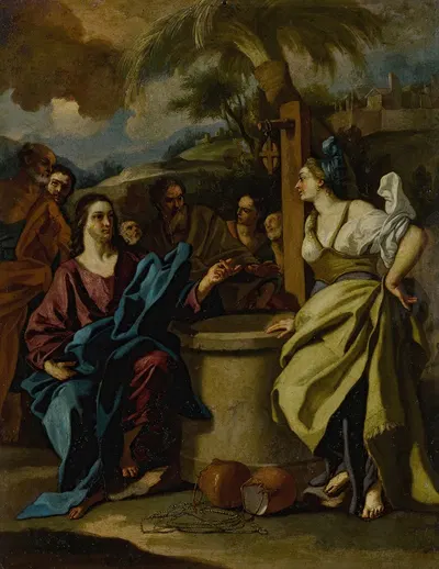 Christ and the Samaritan Woman at the Well by Франческо де Мура — digital art print download