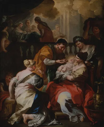 The Birth of the Virgin by Франческо Солимена — digital art print download