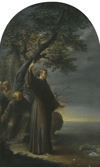 Saint Anthony Of Padua Preaching To The Fish by Франческо Тревизани — digital art print download