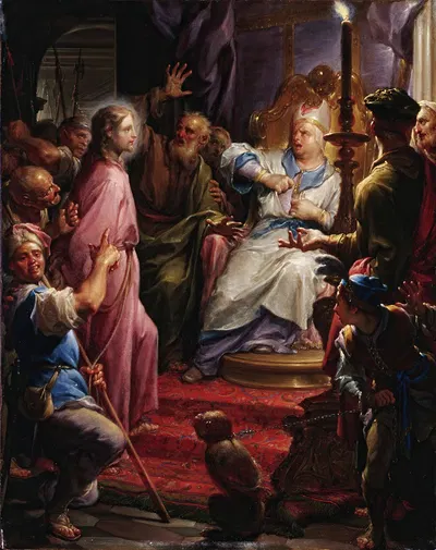 Christ Before Caiaphas by Франческо Тревизани — digital art print download