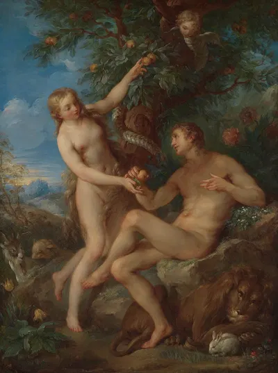 Adam and Eve by Франсуа Лемойн — digital art print download