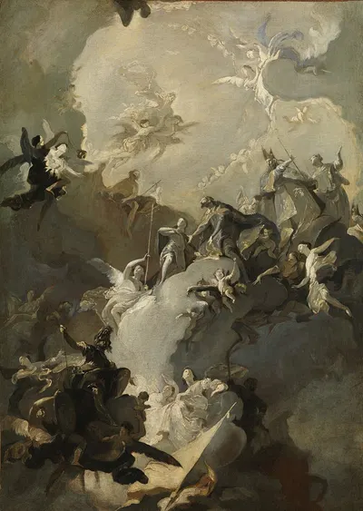 The Glorification of the Royal Hungarian Saints by Франц Антон Маульберц — digital art print download