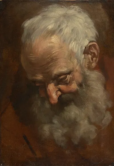 Head of a Bearded Man (Nicodemus) by Giacomo Cavedone, 1577–1660 — digital art print download