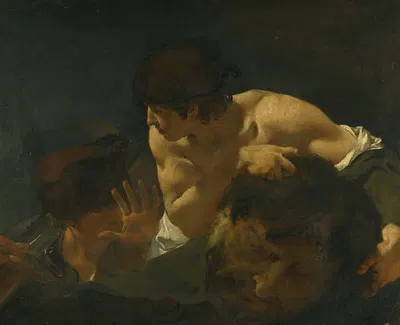 David And Goliath by Джованни Баттиста Пьацетта — digital art print download