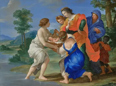 The Finding of Moses by Giovanni Francesco Romanelli, 1656-1657 — digital art print download