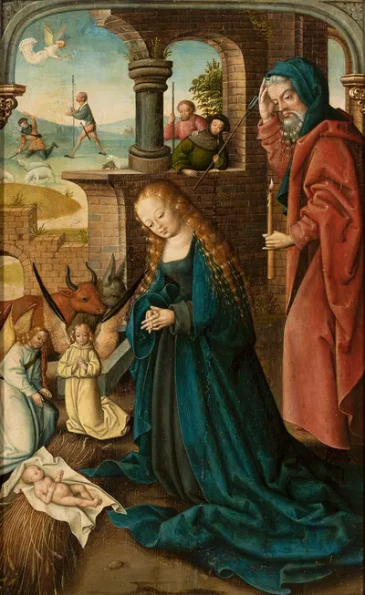 Adoration of the Child by Jan Baegert, 1490-1510 — digital art print download