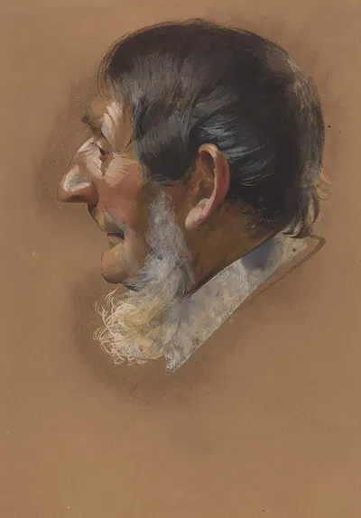 Profile of a Man with Sidewhiskers by Немецкая школа, c. 1850 — digital art print download