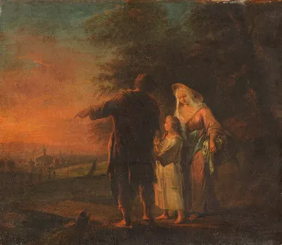 Holy Family on the way to Jerusalem by Johann Conrad Seekatz — digital art print download