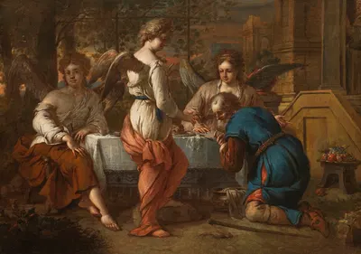 Abraham and the Angel by Johannes Voorhout — digital art print download
