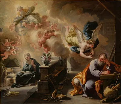 The Dream of St. Joseph by Luca Giordano, 1700 — digital art print download