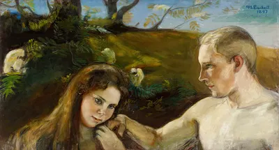 Adam and Eve by Магнус Энккель, 1897 — digital art print download